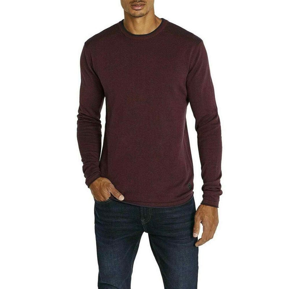 Buffalo David Bitton Mens Sweater Red Size Medium Crew Neck Pullover $69